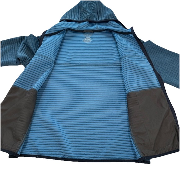 LL Bean Blue Hooded Airlight Knit Full Zip Pockets Lightweight Outdoor MEDIUM - Picture 6 of 10